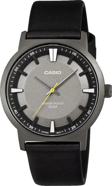 Casio MTP-B220 gri kadran, siyah deri