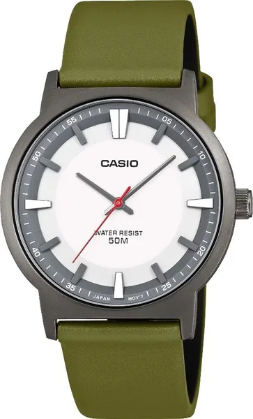 Casio MTP-B220 beyaz kadran, yeşil deri
