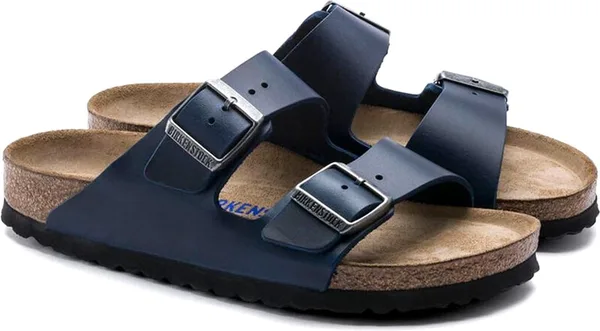 Birkenstock Arizona Yumuşak Taban Deri Mavi